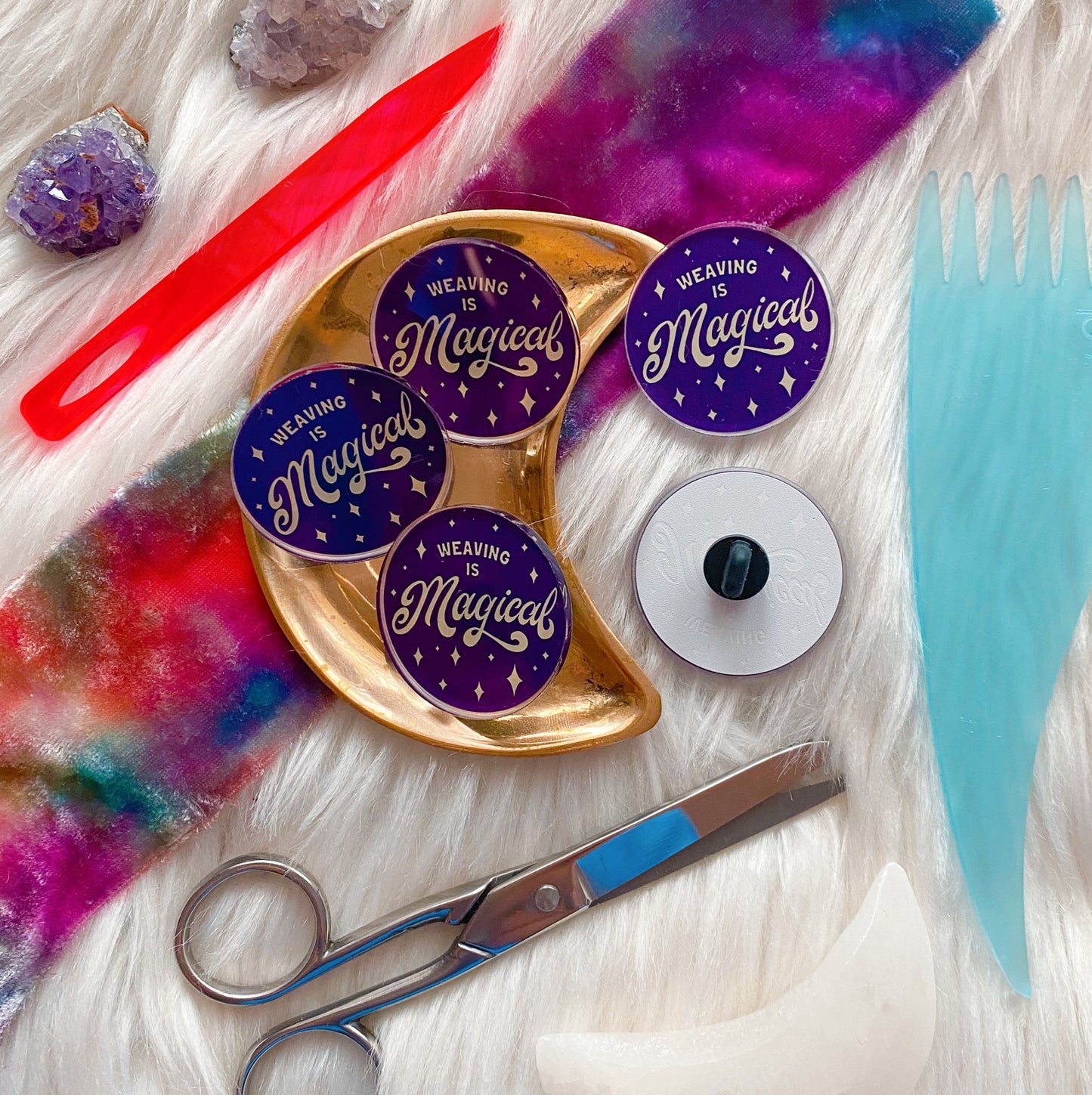 Weaving is Magical Acrylic Pins